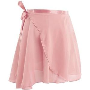 Chiffon dansrokken meisje vrouwen pure ballet rokken wrap chiffon over sjaal voor dansen zelf stropdas ballerina tutu jurk skate danskleding gymnastiek kort voor skate gymnastiek, Kikker Roze,