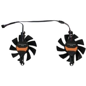 Grafische videokaartventilator, voor AFOX Radeon RX 6500XT, voor Mingzhou 580 2048SP, 2 stuks, diameter 75 mm, montagegatenafstand 88