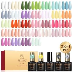 ROSALIND UV Nagellack Set, 36 Stück Gel Nagellack Rosa Violett Blau Grün Orange