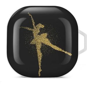 Meisje silhouet dansen klassiek ballet oordopjes hoesje compatibel met Samsung hard shell beschermhoes wit stijl