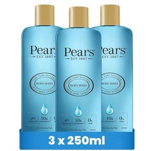 Pears Pure & Gentle Body Wash met frisse munt-extract - Verzorgende badgel voor een gehydrateerde huid - Geschikt voor mannen en vrouwen - 250 ml (3-pack)