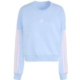 adidas Mujer ESSENTIALS 3-STRIPES FRENCH TERRY SWEATSHIRT, glow blue/clear pink, S