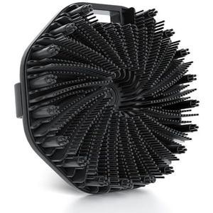 Siliconen lichaamsscrubber, exfoliërende douche-lichaamsborstel voor effectieve douche-peeling en zachte massage (zwart)