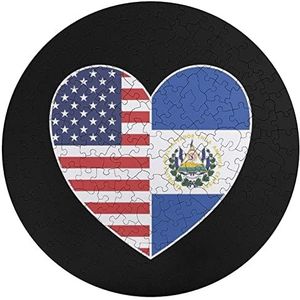 El Salvador En Amerika Vlag Hart Dier Vormige Legpuzzels Leuke Houten Puzzel Familie Puzzel Geschenken 195 STKS