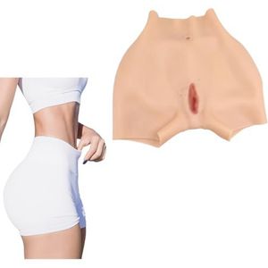 Color 2,Penetrable,XZZXQNB Siliconen nep vagina slipjes voor travestieten, transgender verborgen gaff boxer slips heupkussentjes lifter voor drag queen