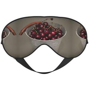 Emmer met slaapmasker vol kersen, verstelbaar, ademend, modieus oogmasker voor een comfortabele slaapervaring