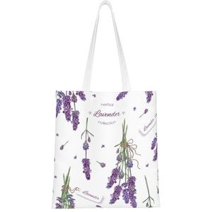 Wykjtwo Lavendel op vintage kleurrijke Provence,Tote tas canvas tas winkelen handtas boodschappentassen, multifunctionele canvas schoudertassen, zoals afgebeeld, Eén maat