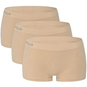 ORIGINAL BASICS 3/6 Pack Dames Boxershorts Katoen Pantys Naadloos Basic Comfort (Model: Urbania), 3 Pack (Beige), XL
