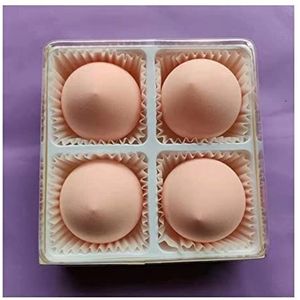 HANRUO 4-delige blenderset natte en droge make-up bladerdeeg menggereedschap, geschikt voor vloeibare foundation (kleur: zonder roze sticker)