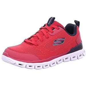 Skechers Glide-Step Sneaker voor heren, Rode Mesh Pu Zwarte Trim, 41 EU