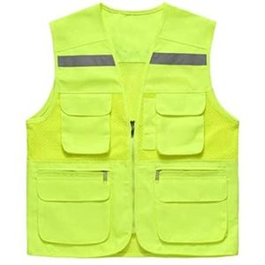 Fluorescerend Vest Reflecterend pak polyester vezel reflecterende veiligheidsvest met zilveren staaf geschikt for nachtelijke jogging Reflecterend Harnas (Color : A, Size : Large)