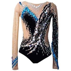 Ritmische Gymnastiek Maillots For Meisjes Met Lange Mouwen Competitie Gymnastiekkleding For Dames Teamuniform(XXL)