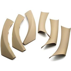 Auto interieurdeurgrepen 6 Stuks Voor BMW 3-serie E90 E91 316 318 320 325 328i 2004 2005-2012 Auto-interieur Deurgreep Trekkap Stijl Decoratief(LHD beige)