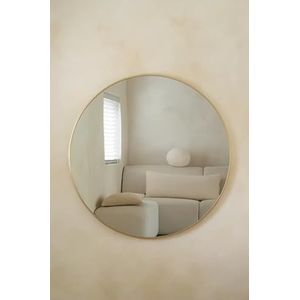 Nordic Style® Ronde spiegel - 80cm - Spiegel rond - Wandspiegel - Spiegel XL - Grote ronde spiegel (Goud)