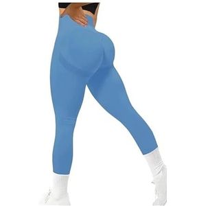 High Waist Yoga Leggings for Women Tummy Control Workout Compression Pants Moisture-Wicking Stretchy Gym Running Activewear Seamless Squat-Proof High-Rise Leggings(Blue_M 3PCS)