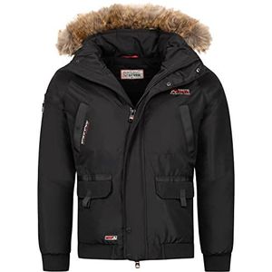 Arctic Seven Warme heren designer winterjas outdoor jas AS-288, zwart, L