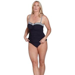 SUNFLAIR Tankini Sunflair bandeau tankini - bandeau top met zachte cups voor een verleidelijk decolleté - gestreepte en gerimpelde set met verstelbare bandjes - klassieke wijde slip