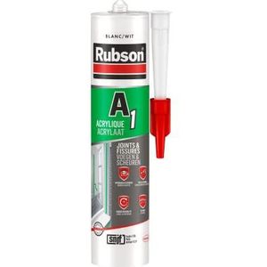 Rubson A1 Acrylkit voor binnen en buiten, multi-hechtingskit voor voegen en scheuren, kleur wit, cartridge 300 ml