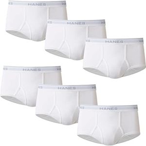 Hanes Men's No Ride Up Briefs with Comfort Flex Waistband, 6 Pack White, Large