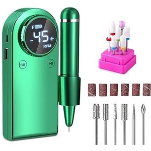 Elektrische nagelboor, Professionele elektrische nagelboormachine, draagbare oplaadbare 45000 RPM nagelboor for acrylgelnagels, manicurepolijstgereedschap Gemakkelijk te gebruiken, voor acryl- en gell