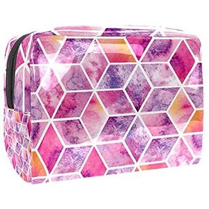 Waterdichte cosmetische tassen, kleurrijke geometrische reizen cosmetische tassen, multifunctionele draagbare make-up tassen, reizen cosmetische tas organizer voor vrouwen