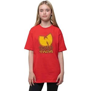 Wu-Tang Clan Kids T Shirt Band Logo nieuw Officieel Rood Ages 5-14 Yrs