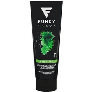 FUNKY COLOR GREEN APPLE 13, kleurstof voor semi-permanente haarkleuring, semi-permanente haarkleuring (28 kleuren).