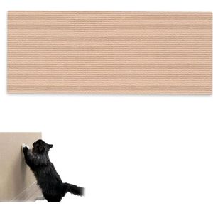 KERLI DIY klimmen kattenkrabber, zelfklevende kattenkrabmat, snijdbare vilten kattenkrabbers mat sticker for muurbank meubelbescherming (Color : Khaki, Grootte : 60 * 100cm)
