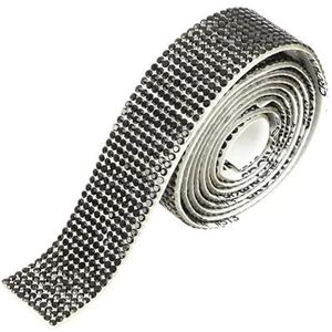 Strass strips zelfklevende kristal strass sticker kleurrijke diamant lint doe-het-zelf sticker rol kunst ambachten telefoon naaien decoratie (kleur: zwart, maat: 4 rijen (0,8 cm))