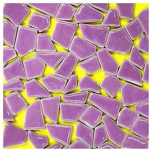Glazen tegels 510g veelhoek porselein mozaïek tegels doe-het-zelf ambachtelijke keramische tegel mozaïek maken materialen 1-4 cm lengte, 1 ~ 4 g/stuk, 3,5 mm dikte mozaïek tegels (kleur: licht paars,