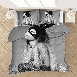 SMNVCKJ Ariana Grande Beddengoed met kussensloop, 100% microvezel, 3D-digitale print, dekbedovertrek, algemeen voor kinderen en volwassenen (3, Single, 135 x 200 cm)