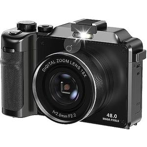 48MP Digitale Fotocamera For Fotografie Selfiecamera Met Dubbele Lens 4K Vlog-camcorder Webcam 18X Autofocus HD camera (Color : 128G TF Card, Size : Only Camera)