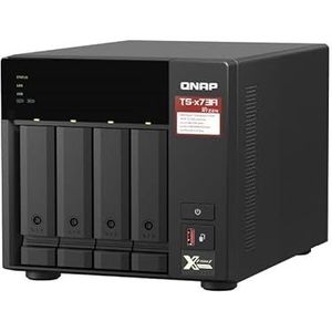 Qnap TS-473A 4-Bay Turbo Station NAS (AMD Ryzen™ Embedded V1500B 4-Core/8-Thread 2.2GHz 8GB DDR4 RAM 2xRJ-45 2.5GbE LAN-poort) IronWolf Bundle, kleur: Seagate IronWolf, Naam: 16 TB