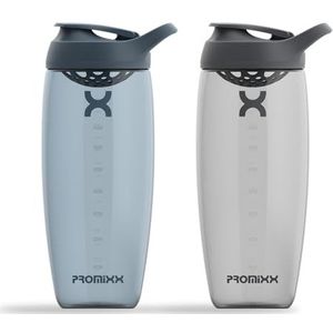 Promixx Pursuit Proteïneshakerfles, hoogwaardige sportmengflessen voor eiwitmengsels en voedingssupplementen, gemakkelijk te reinigen en duurzaam