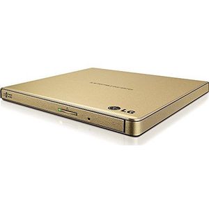 LG Electronics GP65NG60 DVD+/-RW externe harde schijf (USB 2.0, superdun, met M-DISC-ondersteuning), goudkleurig