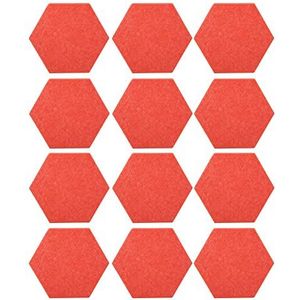 Akoestisch isolatieschuim, veilig 12 stuks zeskant vlamvertragend geluidsabsorptiepaneel Eenvoudige installatie voor thuis(Roze)