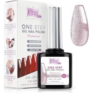 Semi-Permanente UV/Led Nagellak One Step 12 ml - Elegantie Glitter - Semi-Permanente Nagels met of zonder Basis en Top Coat