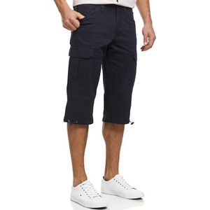 Indicode Heren INStevie Cargo Shorts | 3/4 Cargobroek met 6 zakken Navy M
