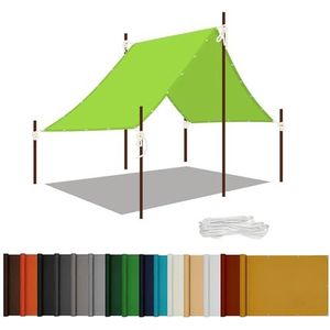 Zonneschermzeil Vierkant 65 x 450 cm Waterafstotend Uv-Bestendig Schaduwnet Schaduwnet met Touwtjes en Oogje Voor Tuinschaduw Terras Gazon, Mals Groen