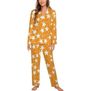 Vlag van Tennessee pyjama met lange mouwen voor dames, klassieke nachtkleding, nachtkleding, zachte pyjama's, loungesets