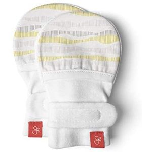 goumikids Organic Soft Stay On Mittens (Stopt krassen en voorkomt ziektekiemen) 0-3 Months Geo Wave Grijs