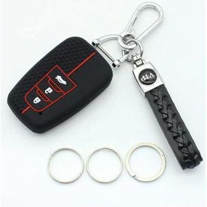 Afstandsbediening Autosleutel Siliconen Hoes Case voor Prius RAV4 voor Camry CHR C-HR 2016 2017 2018 2019-black with chain