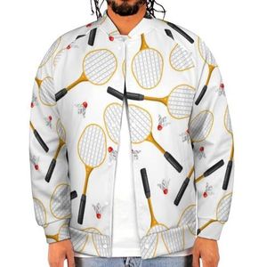 Badminton Rackets Grappige Mannen Baseball Jacket Gedrukt Jas Zachte Sweatshirt Voor Lente Herfst