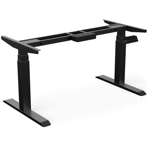 MOGI 3 Onderstel Elektrische Zit Sta Bureau, 64-129 cm, 3 zuilen, 2 motors, 4 memory functies, 120kg draagkracht (Zwart)
