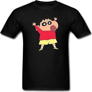 On Discount Couples Shin Chan T-Shirt Black Graphic Mens Tee Shirt overhemden(Small)