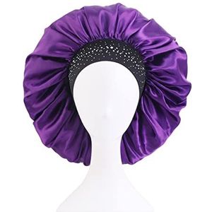 Hoofdbanden Voor Dames Satijn Rhinestone Slapen Dames Hoed Nacht Slaap Cap Haarverzorging Salon Make-up Hoofdband Muslim Hijab Hoofd Cover Bonnet Hoed Hoofdbanden (Size : 1001B purple)
