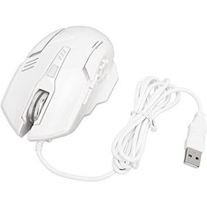 F7 Bedrade Gamingmuis Muis USB-Interface 4 DPI-Niveaus RGB-Achtergrondverlichting Ergonomisch Desktopontwerp (Wit)