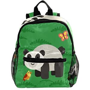 Groene Panda Leuke Mode Mini Rugzak Pack Tas, Meerkleurig, 25.4x10x30 CM/10x4x12 in, Casual
