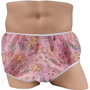 Herbruikbare wasbare waterdichte incontinente onderbroek, cover-up luier voor patiënten, ouderen, volwassen mannen en vrouwen, 2 verpakkingen (2 roze, M)