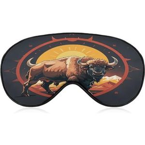 Wild American Bison Mountains slaapmasker, zacht en comfortabel, nachtslaapmasker, gezichtsknuffelend, gewatteerde oogbedekking met verstelbare band voor diepe rust, reizen, ploegendienst